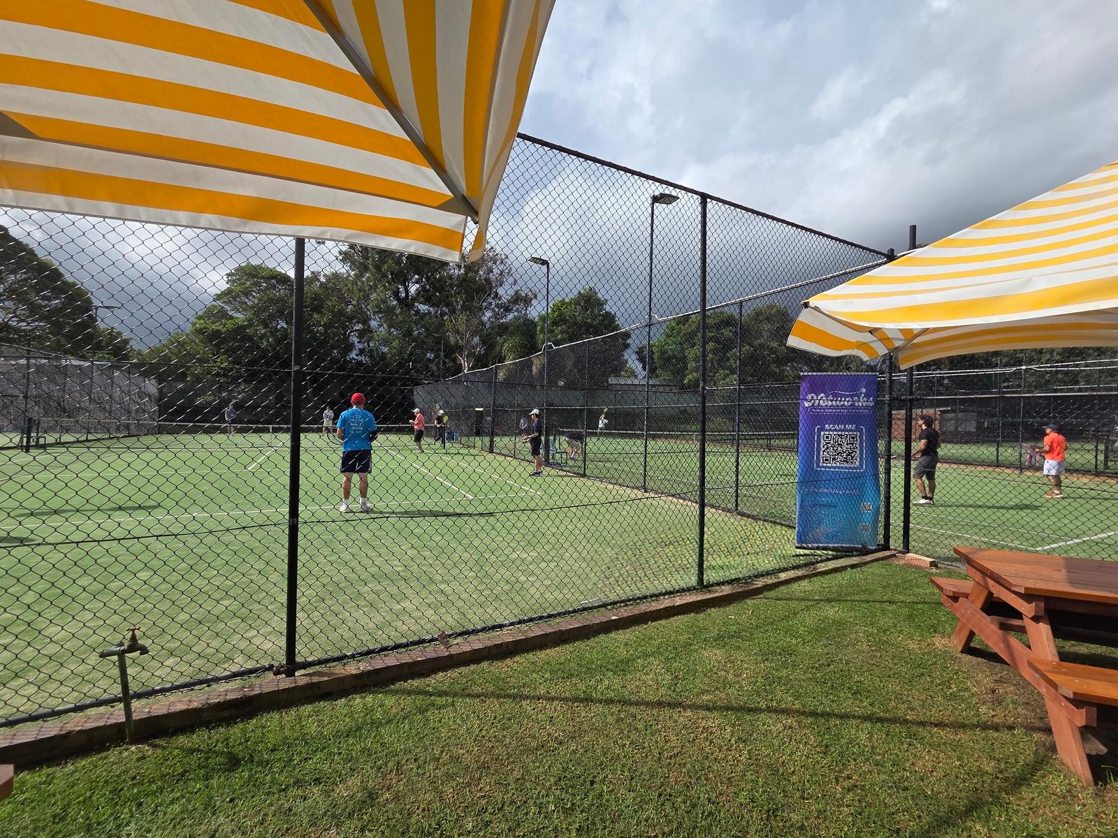 Networking and hospitality after the coached tennis